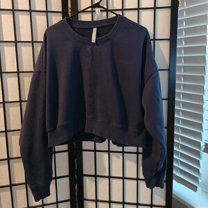 Fabletics Year Round Terry Cropped Sweatshirt - XL
